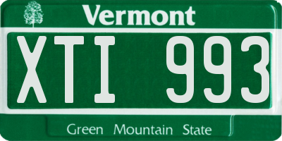 VT license plate XTI993