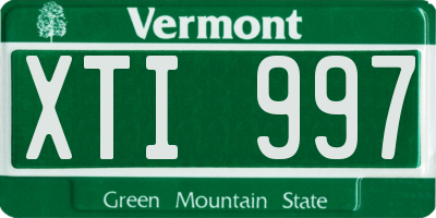 VT license plate XTI997