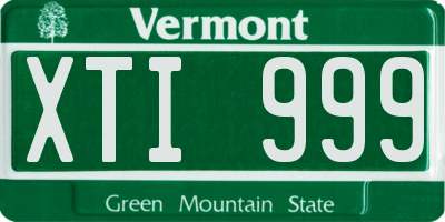 VT license plate XTI999