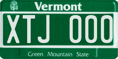 VT license plate XTJ000