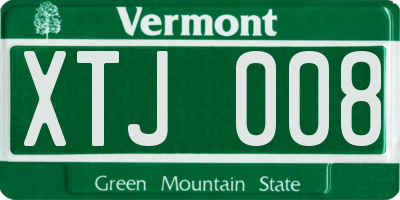 VT license plate XTJ008