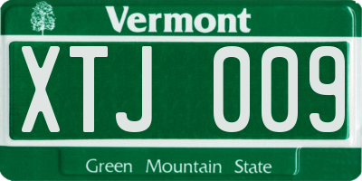 VT license plate XTJ009