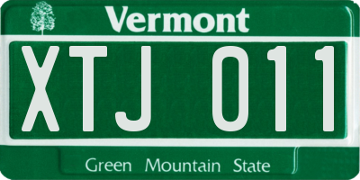VT license plate XTJ011