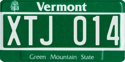 VT license plate XTJ014