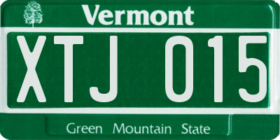 VT license plate XTJ015