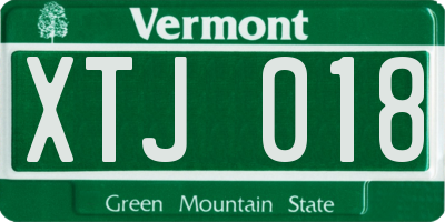 VT license plate XTJ018