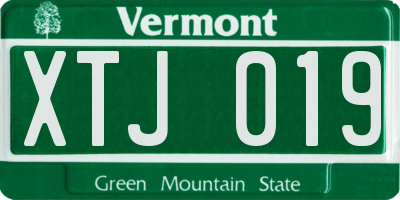 VT license plate XTJ019