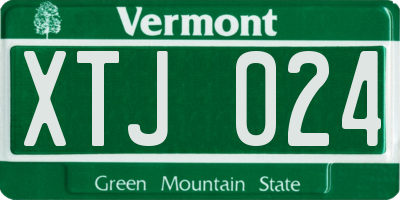 VT license plate XTJ024