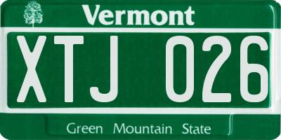 VT license plate XTJ026