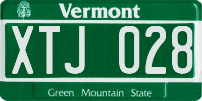 VT license plate XTJ028