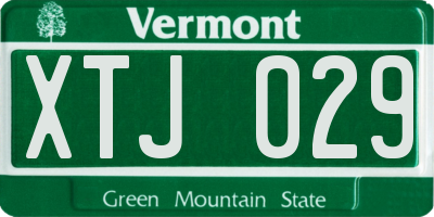 VT license plate XTJ029