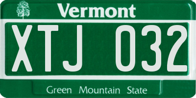 VT license plate XTJ032