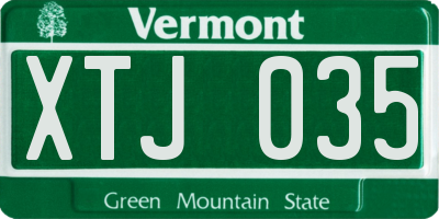 VT license plate XTJ035
