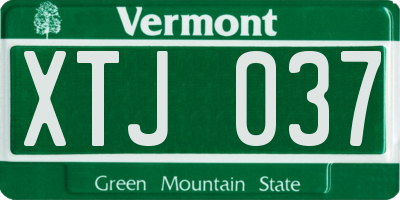 VT license plate XTJ037