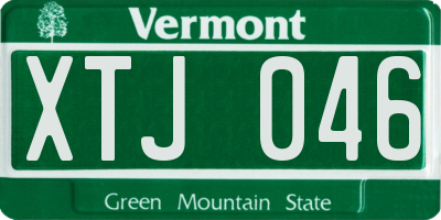 VT license plate XTJ046