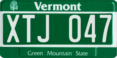 VT license plate XTJ047