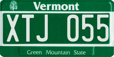 VT license plate XTJ055