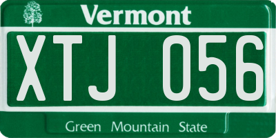 VT license plate XTJ056