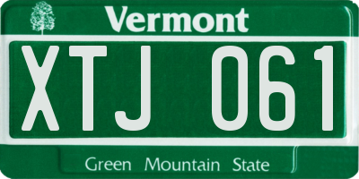 VT license plate XTJ061