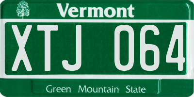 VT license plate XTJ064