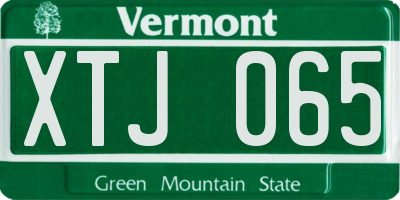 VT license plate XTJ065