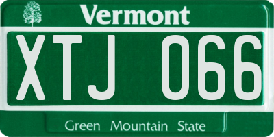 VT license plate XTJ066