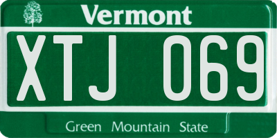 VT license plate XTJ069