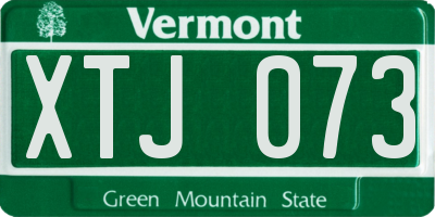 VT license plate XTJ073