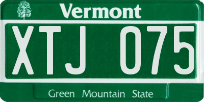 VT license plate XTJ075