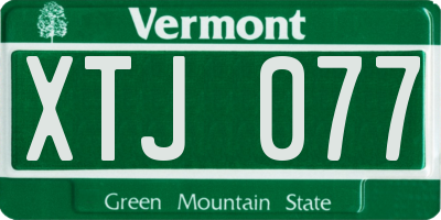 VT license plate XTJ077