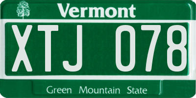 VT license plate XTJ078