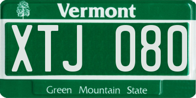VT license plate XTJ080
