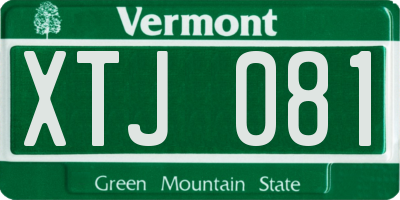 VT license plate XTJ081