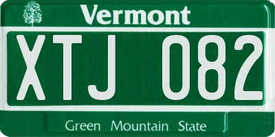 VT license plate XTJ082