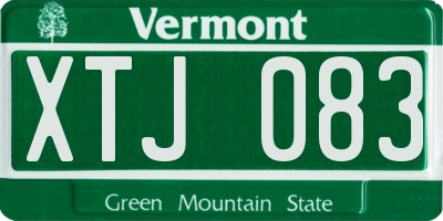 VT license plate XTJ083