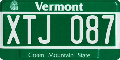 VT license plate XTJ087