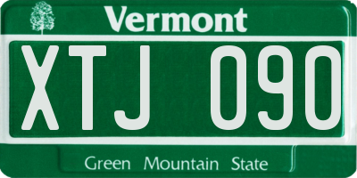 VT license plate XTJ090