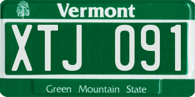 VT license plate XTJ091