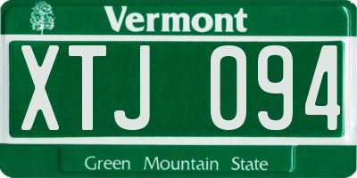 VT license plate XTJ094