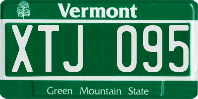 VT license plate XTJ095