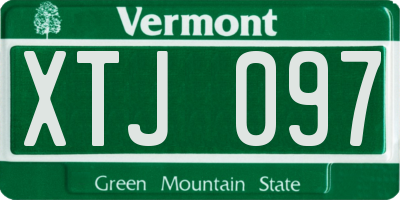 VT license plate XTJ097
