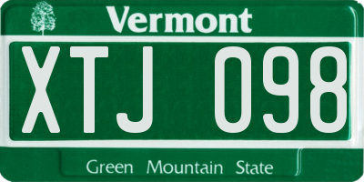 VT license plate XTJ098