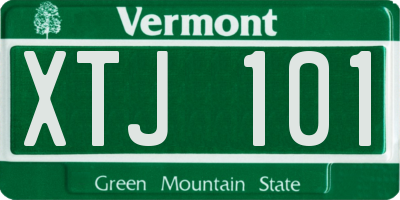 VT license plate XTJ101