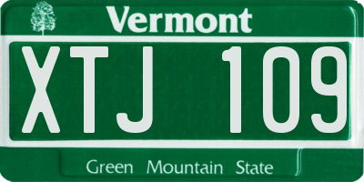 VT license plate XTJ109