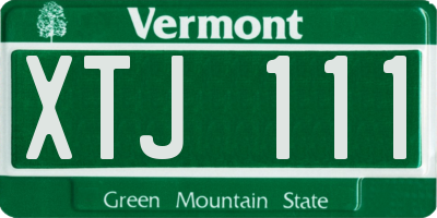 VT license plate XTJ111