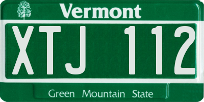VT license plate XTJ112