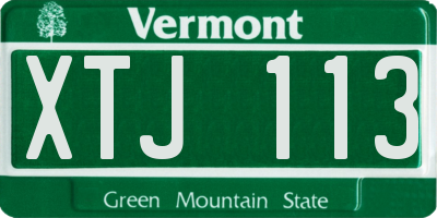 VT license plate XTJ113