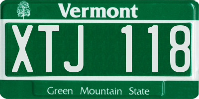 VT license plate XTJ118
