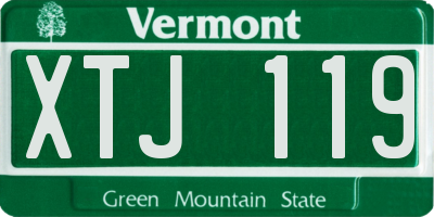 VT license plate XTJ119