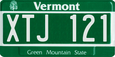 VT license plate XTJ121